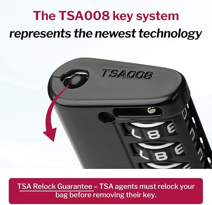 Forge TSA Approved Luggage Locks 4 Digit Combination TSA Travel Locks with TSA008, Open Alert Indicator, Zinc Alloy Body for Luggage, Suitcase, Backpack, and More. 2 Black Locks and 2 TSID.