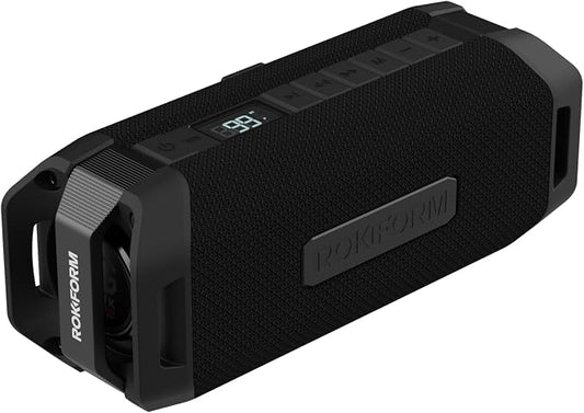 ROKFORM G-ROK Pro, Premium Sound with Bass, Portable Bluetooth Golf Speaker, 24 Hour Battery, Magnetic Hold with 49lb Pull Force, IPX7 Waterproof, LED Display, Unlimited Pairing, Can Charge Phone