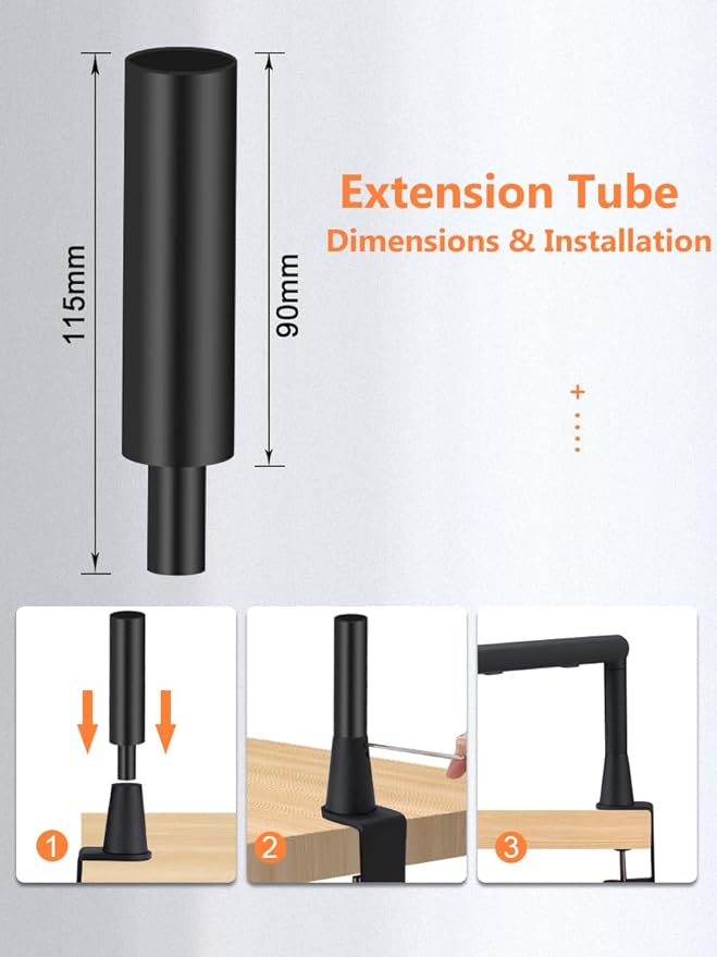 Low Profile Mic Arm Stand,Adjustable Desk Clamp Mic Boom Arm with 360°Swivel and Detachable Rise Column，Built-In Cable Management,with Mic Clip 3/8" to 5/8",For Podcasting and Streaming