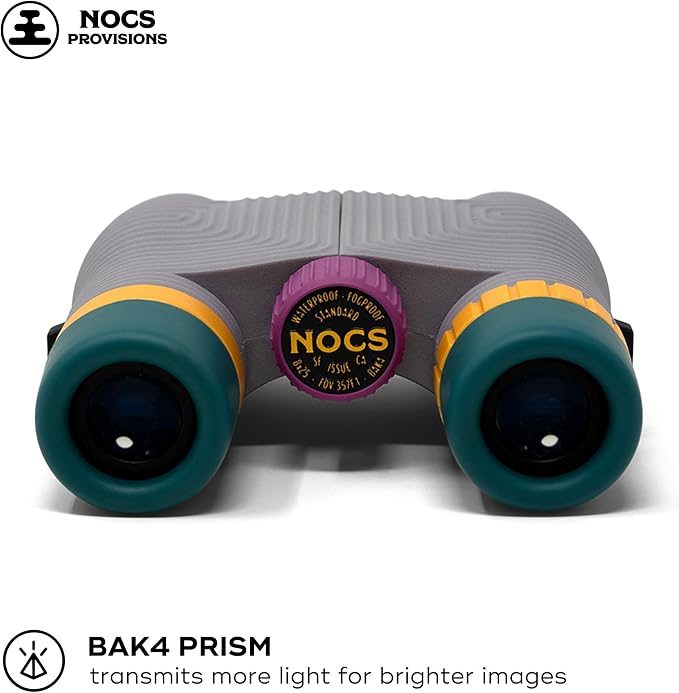 Nocs Provisions Standard Issue 8x25 Waterproof Binoculars, 8X Magnification, Bak4 Prism, Wide View Multi-Coated Lenses for Bird Watching, Hiking & Backpacking - Alpaca Purple