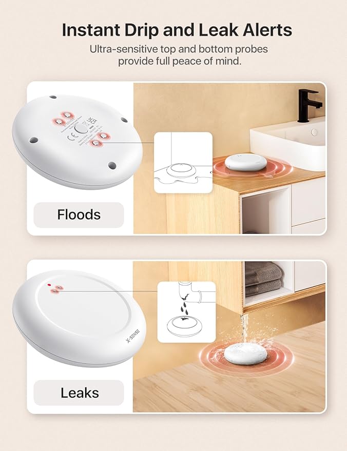 X-Sense Wi-Fi Water Leak Detector (SBS50 Base Station Required), 1 SWS0A Water Sensor