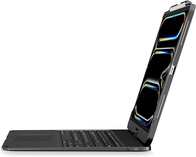 Keyboard Case for iPad Air 13-inch M4 M3 M2 & iPad Pro 13 inch M5 M4 & iPad Pro 12.9-inch 6th 5th 4th 3rd Gen: Wireless 360 Rotating, Trackpad Backlit Pencil Holder, Black