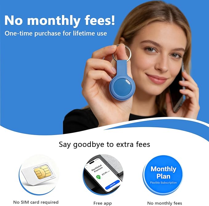 GPS Tracker for Vehicles,Cars,Kids & Pets,Real-Time Location Updates,No SIM Card No Subscription,Long Standby Waterproof GPS Tracking Device for Dogs, Elderly & Valuables (Android & iOS)