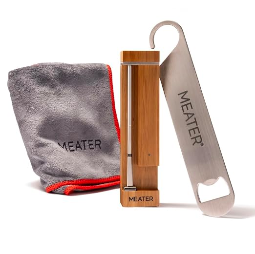 MEATER Pro Bundle: Smart Wireless Meat Thermometer with Built-in WiFi | Kitchen Towel & Bar Blade Opener | Long Range for Grilling, Smoking, Roasting & BBQ | Limited Edition Brown Sugar Color
