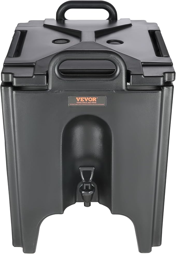 VEVOR Insulated Beverage Dispenser, 10 Gallon, Food-grade LL9450UP Hot and Cold Beverage Server, Thermal Drink Dispenser Cooler with 1.18 in PU Layer Two-Stage Faucet Handle, for Restaurant Drink Shop