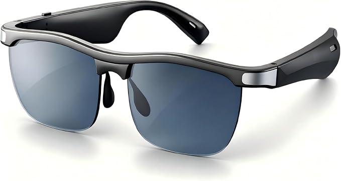 Smart Glasses, Open-Ear Audio Bluetooth Sunglasses | UV400 Polarized Lenses, Bluetooth 5.3, 8H Playtime | Adjustable Silicone Nose Pads, Hands-Free Call for Sports Driving Cycling | Men & Women