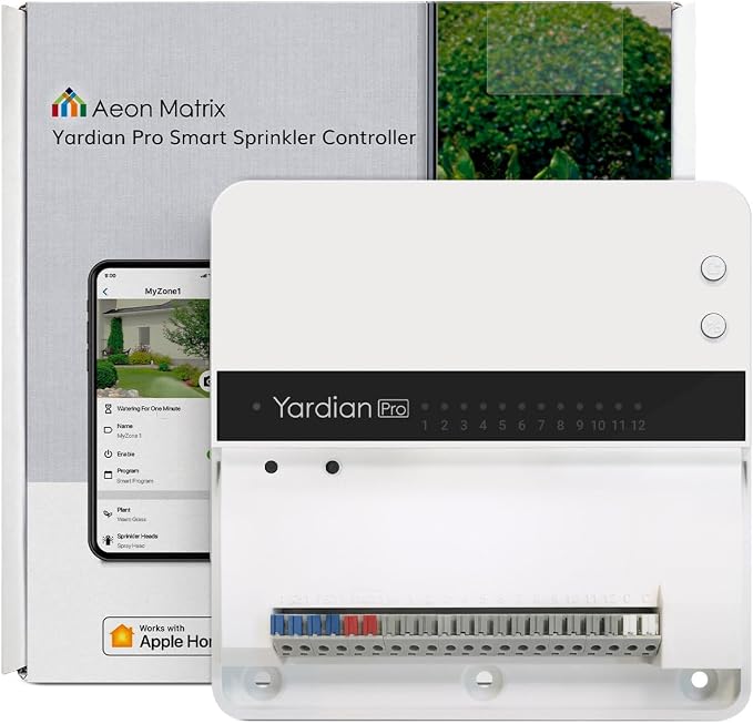 Yardian Pro Smart Sprinkler Controller (6-Zone) – Easy DIY Install, Apple HomeKit, Ethernet & Wi-Fi, Manual Buttons, Weather-Based Scheduling
