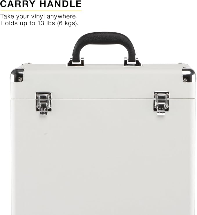 Victrola Collector II (2026 Model) – Vinyl Record Storage Case – Hold 30+ Vinyl Turntable Records, Heavy-Duty Hardware, Soft Interior Lining, Portable Box with Carry Handle (Turquoise)