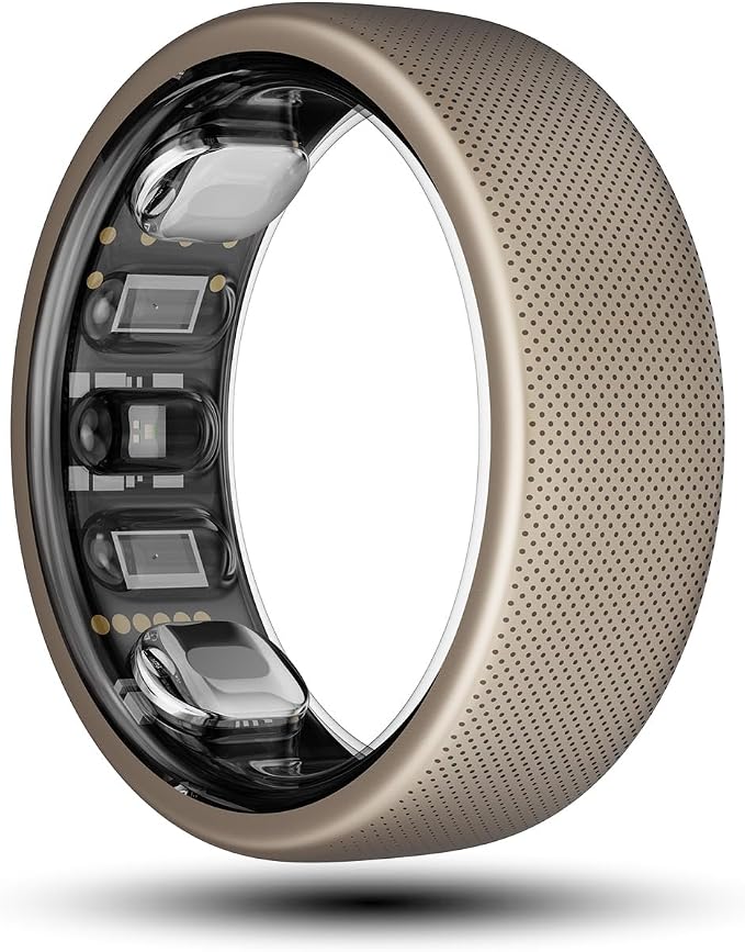 Amazfit Helio Smart Ring Health Tracker, Fitness Tracker Ring, No Subscription, Monitors Sleep, Heart Rate & Stress, Titanium Alloy, Fast 1.4-Hr Charging, Water-Resistant, Size Before You Buy(Size 10)