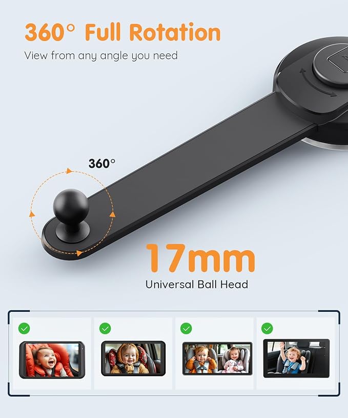 BV3PRO Baby Car Camera + Dashboard Arm Mount Bundle | Unobstructed Rearview Package