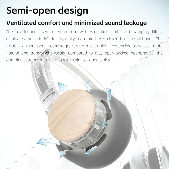 FiiO EH11 Retro On-Ear Bluetooth Headphones, LDAC Hi-Res Wireless, Lightweight 92g, 30H Playtime, Dual Device Connection, App EQ & Gaming Mode, Built-in Mic, Cyan