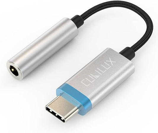 Cubilux USB C Audio Adapter with 384KHz/24-bit DAC Compatible with iPhone 17/16/15, iPhone 17/16/15 Pro/Max, iPad 10, iPad Pro, iPad Air 5/4, iPad mini 6, Google Pixel 8/7/6 Pro 7a/6a 6 5XL More