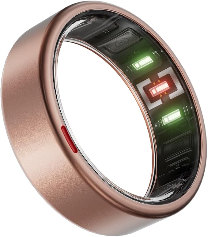 POBOVi Gen 2 Titanium Smart Ring for Women & Men, Sleep & Heart Rate Tracker, No Subscription, Size Before You Buy (Rosegold, 11)