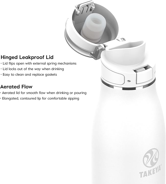 Takeya Traveler Stainless Steel Travel Coffee Mug with Flip-Lock Lid (25 oz, Dodgeball Grey) - Leakproof Insulated Mug for Coffee & Tea