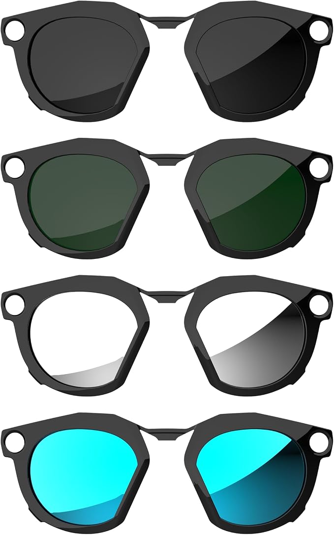 HIBLOKS 4Pcs Polarized Clip Compatible with Oakley Meta HSTN Smart Glasses Accessories, Black Frame Discoloration Clip for Oakley Meta HSTN Protect Your Eyes