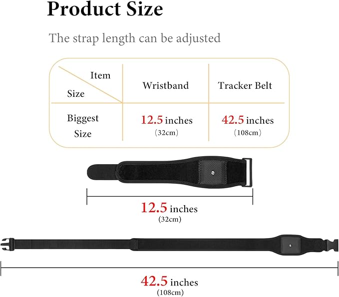Geekria VR Tracker Waist Belt and Tracker Hand Strap Compatible with HTC Vive System Tracker Adjustable Belt and Hand Straps, Compatible with Waist and Full-Body Tracking in Virtual Reality
