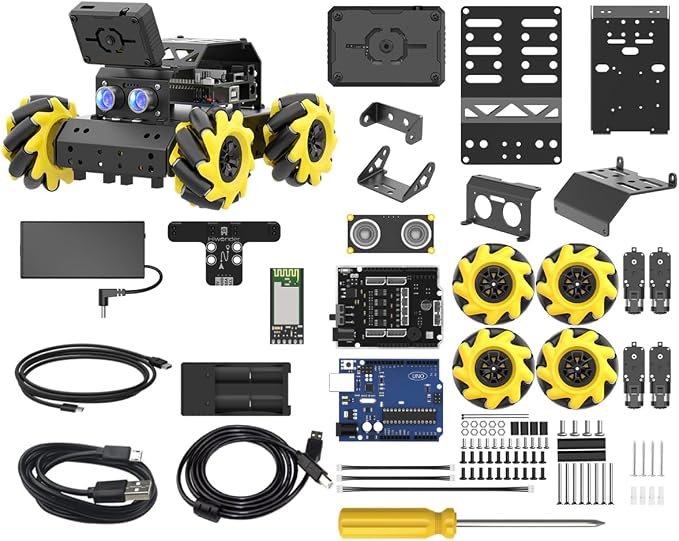 LewanSoul Robotic Kit for Arduino Robot Car AI Camera Vision Recognition Target Tracking Obstacle Avoidance, Programmable STEM Robot Gift for Ages 12 14 16+, Camera Robot Kit, miniAuto Standard Kit
