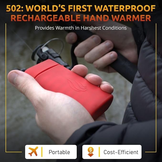 POWERPAW Rechargeable Hand Warmer Portable Electric Hand Heater 3 Heat Levels 5000mAh Battery USB-C Reusable Pocket Warmer for Cold Hands