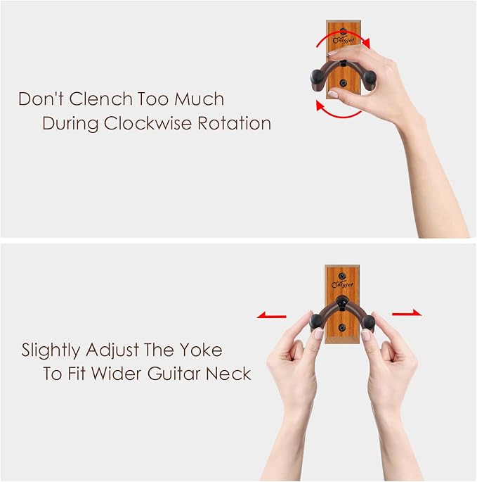 SNIGJAT Guitar Wall Mount, 2 Pack Hardwood Guitar Hanger Wall Hook Holder Stand with Screws for Acoustic Electric Guitar, Bass, Banjo, Mandolin