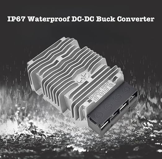 Generic 24V to 12V Step Down Converter, 18V-36V Input, 50A 600W, IP67 Waterproof, Aluminum Housing, DC to DC Buck Converter, DIY Power Supply Reducer Module