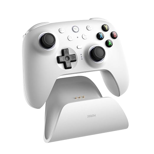 8BitDo Ultimate 2 Wireless Controller for Windows PC, Apple, Steam & Android, Gaming Controller with TMR Joysticks, Hall/Tactile Triggers, Motion Control, RGB Fire Ring, 1000Hz Polling Rate, White