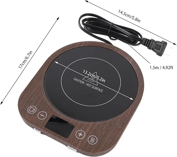 , 36W for Desk with 3 Temperature Settings, 1-9 Hrs Timer, Auto Shutoff Electric Cup Warmer for Tea Milk, Candle Warmer Plate for Home & Office (US Plug)