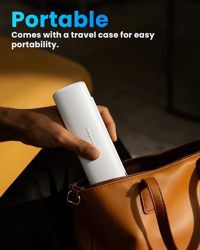Onlyone Electric Toothbrush for Adults, Rechargeable Electric Toothbrush with 8 Brush Heads, Travel Case, Charging Base & Wireless Charging - 5 Modes with Smart Timer, White