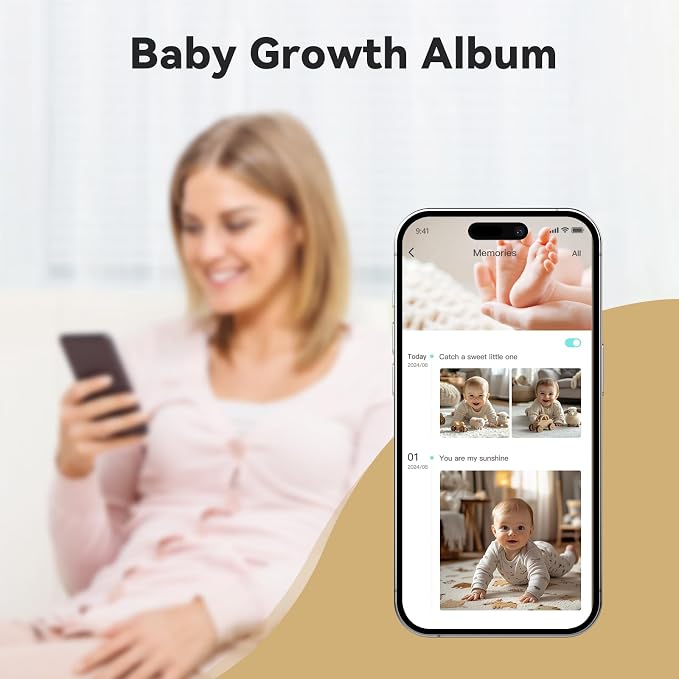 ebemate WiFi Video Baby Monitor with 2 Camera,2.8" Display with 1500Ft Long Range,WiFi On/Off,1080P No Glow Night Vision,2-Way Talk Baby Cam Monitoring
