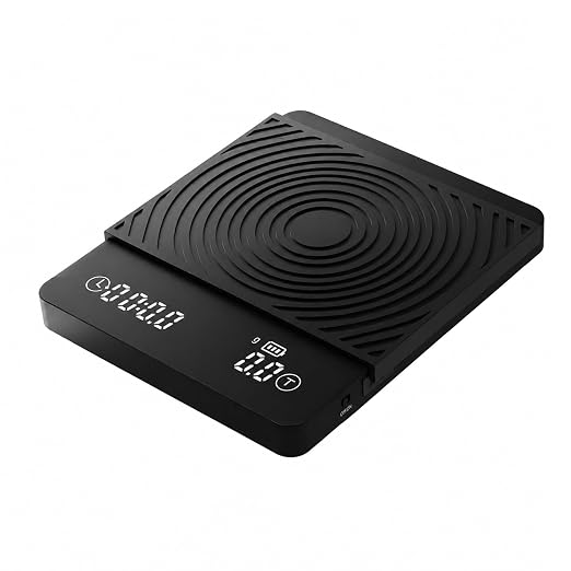 Smart Espresso Coffee Scale with Timer, 0.1g Accuracy, Flow Rate & Ratio | VIEYKEA Espresso Scale, Rechargeable Digital Pour Over Coffee Scale, G/oz/ml Unit, Auto Mode for Kitchen Home Office Travel