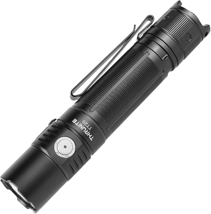ThruNite TT20 Tactical Flashlight, 2010 Lumens High Power LED Flashlight, USB-C Rechargeable Flashlights with Dual Switch & 6 Modes, IPX8 Aluminum Handheld Light for Hunting Camping Emergency