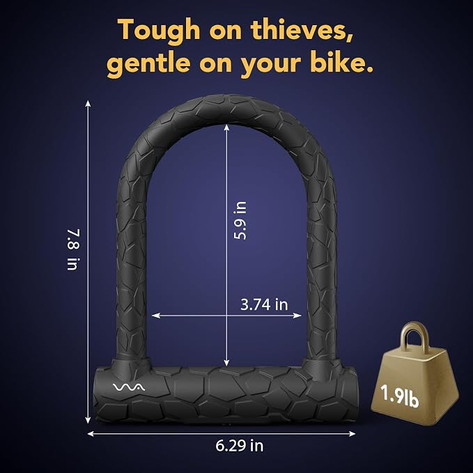 Bike Lock Heavy Duty Anti Theft, Keyed Bike U Lock with 4FT Security Cable and Mounting Bracket for Road Bike, Mountain Bike, Folding Bike