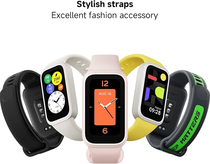 XIAOMI Smart Band 9 Active Global Version, 1.47'' 60Hz Display, 18-Day Battery, 5ATM Waterproof Fitness Tracker with All-Day Health Monitor, 50 Sports Modes (Black)