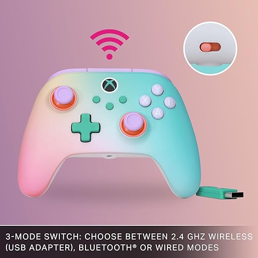 PowerA Advantage Wireless Controller for Xbox Series X|S - Beach Vibes, Officially Licensed, Hall Effects to prevent stick drift, Bluetooth Compatible, 1000Hz Polling Rate, Cloud Gaming Controller