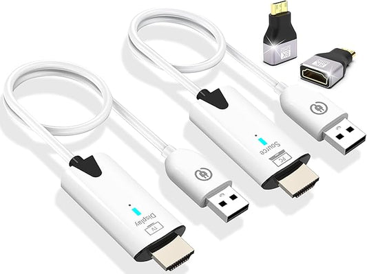 2026 Upgrade Wireless HDMI Transmitter and Receiver 328FT/100M, 4K Decode 1080P@60Hz Ultra HD Extender Kit Display Adapter, Plug & Play 5G+2.4G for Video/Audio to Monitor from TV Box/Laptop/Projector