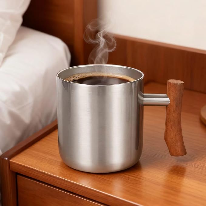Gifts for Women Men, Heated Coffee Mug Up to 149°F, Ideal Gifts for Christmas, Birthday, Mother's Day, Father's Day or Any Occasion (14oz Silver)