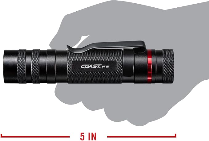 Coast PX1R 1000 Lumen Rechargeable Focusing LED Flashlight, Black
