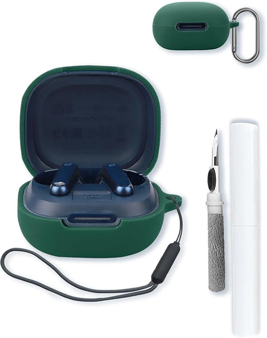 Case for Anker Soundcore P40i True Wireless Earbuds,Soft Protective,BOVUGAC Silicone Case Cover with Keychain & Cleaning Kit & Lanyard for Soundcore P40i by Anker-Green