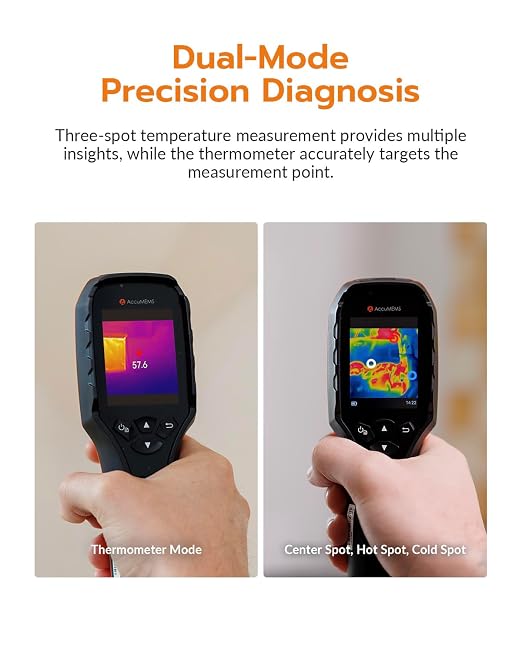 GT16S Thermal Imaging Camera with AI Scene Detection & Thermometer Mode, 240×240 UIRA IR Resolution, -4°F~1202°F, 25Hz,11H Battery,<50mK NETD Infrared Camera for HVAC Building Home Inspection