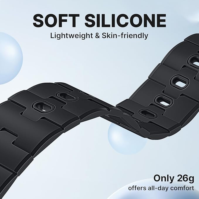 Bandletic Magnetic Silicone Bands Compatible with Google Pixel Watch 4/3 45mm Band for Women and Men, Rugged Soft Sport Strap Replacement Wristband