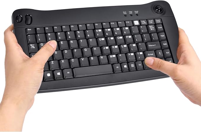 MCSaite MC-8040RF 2.4G Wireless and Bluetooth Mini Keyboard with Built-in Trackball Mouse Multi-Device for Smart TV, TV Box, TV-Connected Computer, Mac, HTPC