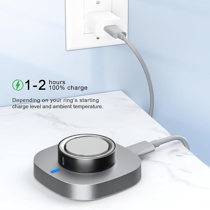 Charger Compatible with Ring Gen 4 Size 7, Fast Charging Dock with USB-C Cable (Not Compatible with Ring Gen 3)
