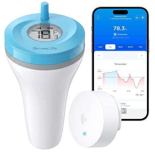 GoveeLife Smart Wireless Pool Thermometer P2, with App Easy Read, Blue | Digital Pool Thermometer Floating, IP68 Waterproof, 1082ft Range, APP/Buzzer/Email Alarm, for Swimming Pool/Ice Bath/Pond