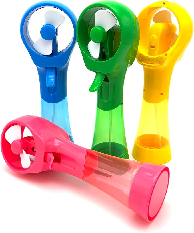 Handheld Misting Fan Portable Rechargeable Water Spray Fan for Outdoor Adventures, Travel and Pool (Blue/Green/Yellow)
