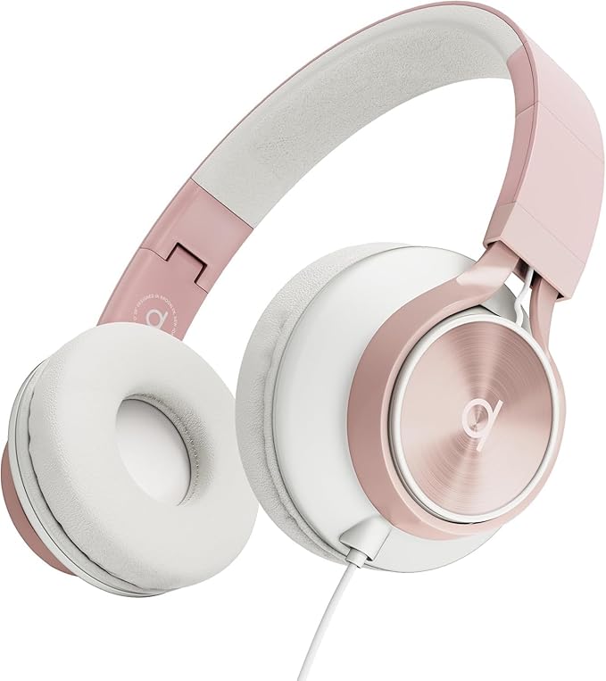 Artix® CL750 Premium Wired On Ear Headphones with Microphone, Comfortable Noise Isolating Foldable Design, 3.5mm Aux Headphone for Laptop, PC, Mobile, Tablet, Adults, Men, Women, Kids, Boys and Girls