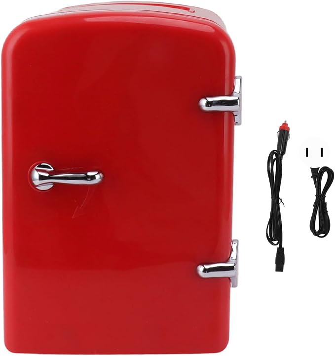 Portable Mini Fridge Cooler & Warmer for Skincare, Makeup, Drinks and Food - 4L/6 Can Personal Compact Refrigerator for Bedroom, Car, Office & Dorm, AC/DC Power