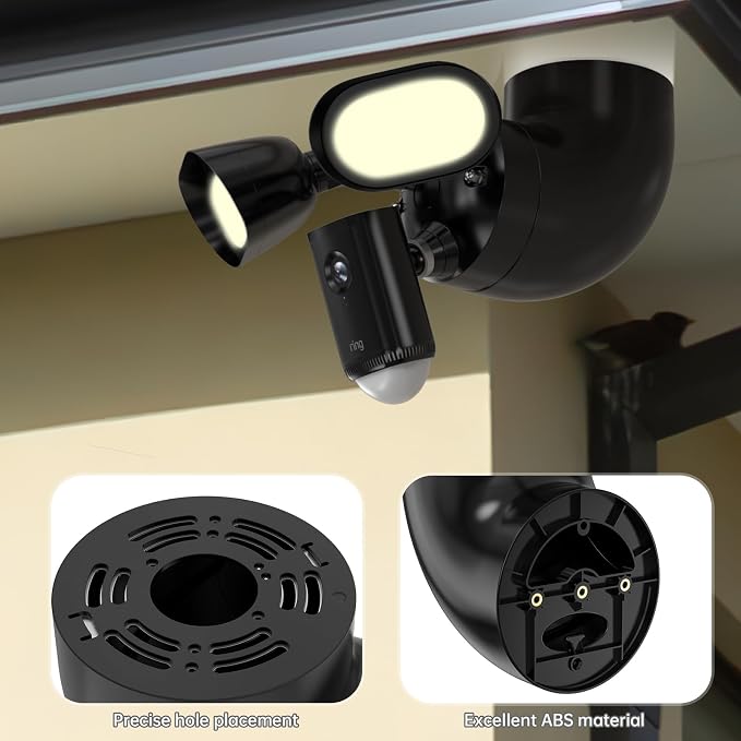EDUP Love® Ring Camera Eave Mount for Ring Floodlight Cam Wired Plus/Pro | Fits for Ring Floodlight Cam Wired Pro & Ring Floodlight Cam Wired Plus & Blink Wired Floodlight Camera, Black