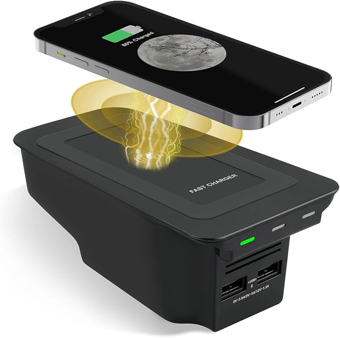 Car Wireless Phone Charger for Volvo 2017-2025 XC90 XC60 S90 S60 V90 V60 2025 2024 2023 2022 2021 2020 2019 2018 2017 Center Console Accessories Charging Pad