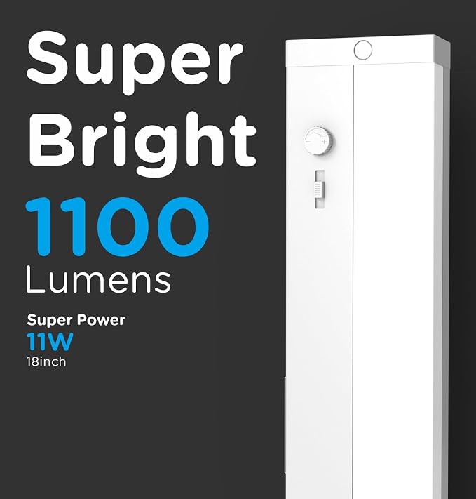 LED Under Cabinet Lighting Hardwired Or Plug in,18 Inch11W 1100LM Super Bright,Dimmable With Dimmer,120V 5CCT 2700/3000/3500/4000/5000K, Linkable Cabinet Light,Under Counter Lights for Kitchen