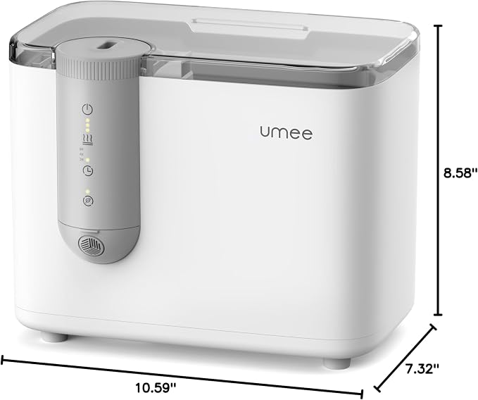 Humidifiers for Bedroom, 4L Top Fill for Large Room, 32H Runtime, Quiet Ultrasonic Cool Mist Humidifier for Home, Indoor, Baby Nursery, Plants, Easy to Clean & Fill, White