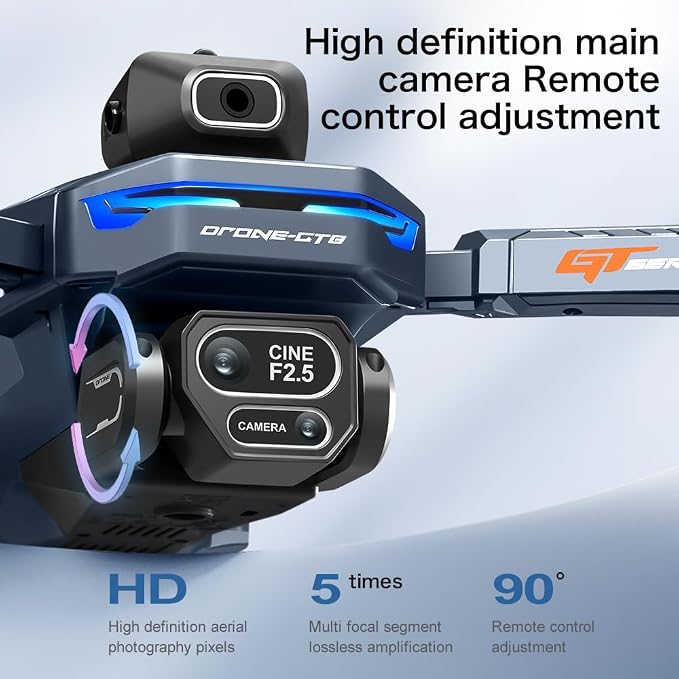 FPV Drone with HD Camera for Adults, RC Drones with 5 Inch LCD Screen on Controller, Brushless Motor, Follow Me, Auto Return, Waypoint Fly, Foldable RC Quadcopter with SD Card & 2 Batteries & Portable Carrying Case, Under 250g Indoor Outdoor Aerial Pho...